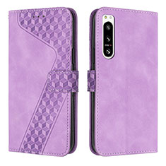 Coque Portefeuille Livre Cuir Etui Clapet H03X pour Sony Xperia 5 IV Violet