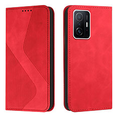 Coque Portefeuille Livre Cuir Etui Clapet H03X pour Xiaomi Mi 11T 5G Rouge