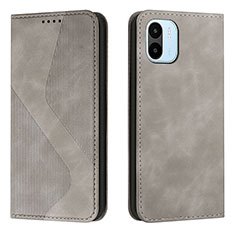 Coque Portefeuille Livre Cuir Etui Clapet H03X pour Xiaomi Poco C51 Gris