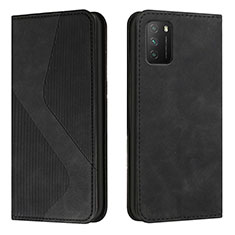 Coque Portefeuille Livre Cuir Etui Clapet H03X pour Xiaomi Poco M3 Noir