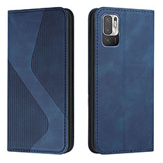 Coque Portefeuille Livre Cuir Etui Clapet H03X pour Xiaomi POCO M3 Pro 5G Bleu