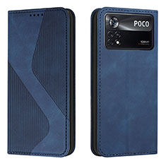 Coque Portefeuille Livre Cuir Etui Clapet H03X pour Xiaomi Poco X4 Pro 5G Bleu