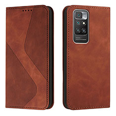 Coque Portefeuille Livre Cuir Etui Clapet H03X pour Xiaomi Redmi 10 (2022) Marron