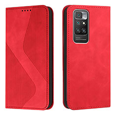 Coque Portefeuille Livre Cuir Etui Clapet H03X pour Xiaomi Redmi 10 (2022) Rouge