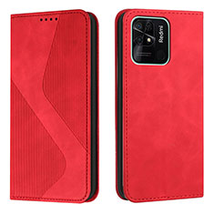 Coque Portefeuille Livre Cuir Etui Clapet H03X pour Xiaomi Redmi 10C 4G Rouge