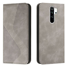 Coque Portefeuille Livre Cuir Etui Clapet H03X pour Xiaomi Redmi 9 Gris