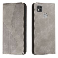 Coque Portefeuille Livre Cuir Etui Clapet H03X pour Xiaomi Redmi 9C Gris