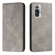 Coque Portefeuille Livre Cuir Etui Clapet H03X pour Xiaomi Redmi Note 10 Pro 4G Gris