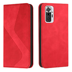 Coque Portefeuille Livre Cuir Etui Clapet H03X pour Xiaomi Redmi Note 10 Pro 4G Rouge