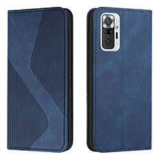 Coque Portefeuille Livre Cuir Etui Clapet H03X pour Xiaomi Redmi Note 10 Pro Max Bleu