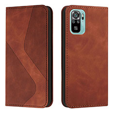 Coque Portefeuille Livre Cuir Etui Clapet H03X pour Xiaomi Redmi Note 10S 4G Marron