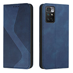 Coque Portefeuille Livre Cuir Etui Clapet H03X pour Xiaomi Redmi Note 11 4G (2022) Bleu