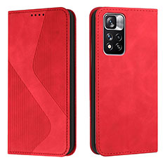 Coque Portefeuille Livre Cuir Etui Clapet H03X pour Xiaomi Redmi Note 11 Pro+ Plus 5G Rouge