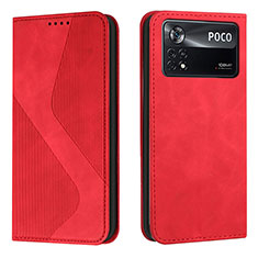 Coque Portefeuille Livre Cuir Etui Clapet H03X pour Xiaomi Redmi Note 11E Pro 5G Rouge