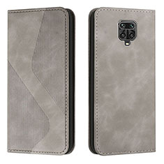 Coque Portefeuille Livre Cuir Etui Clapet H03X pour Xiaomi Redmi Note 9 Pro Gris