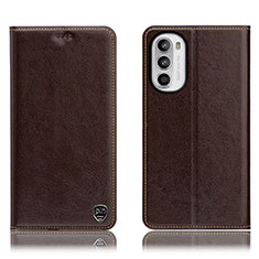 Coque Portefeuille Livre Cuir Etui Clapet H04P pour Motorola Moto Edge (2022) 5G Marron