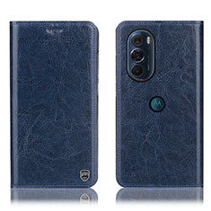 Coque Portefeuille Livre Cuir Etui Clapet H04P pour Motorola Moto Edge 30 Pro 5G Bleu