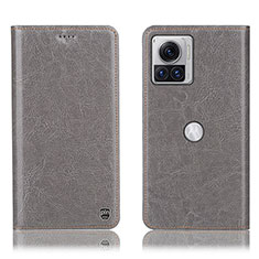 Coque Portefeuille Livre Cuir Etui Clapet H04P pour Motorola Moto Edge 30 Ultra 5G Gris