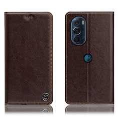 Coque Portefeuille Livre Cuir Etui Clapet H04P pour Motorola Moto Edge Plus (2022) 5G Marron