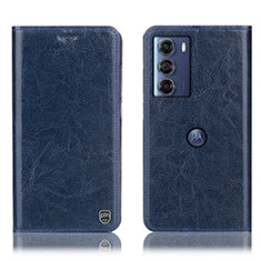 Coque Portefeuille Livre Cuir Etui Clapet H04P pour Motorola Moto Edge S30 5G Bleu