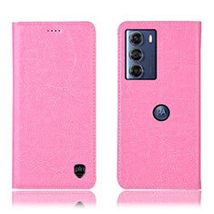 Coque Portefeuille Livre Cuir Etui Clapet H04P pour Motorola Moto Edge S30 5G Rose