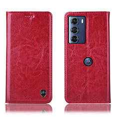 Coque Portefeuille Livre Cuir Etui Clapet H04P pour Motorola Moto Edge S30 5G Rouge