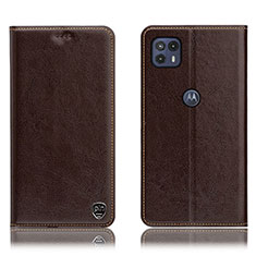 Coque Portefeuille Livre Cuir Etui Clapet H04P pour Motorola Moto G50 5G Marron