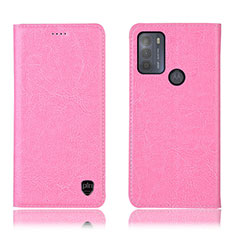 Coque Portefeuille Livre Cuir Etui Clapet H04P pour Motorola Moto G50 Rose