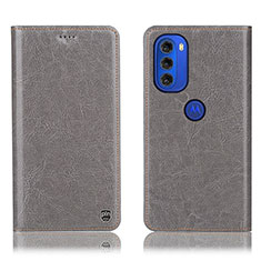 Coque Portefeuille Livre Cuir Etui Clapet H04P pour Motorola Moto G51 5G Gris