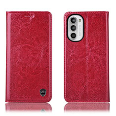 Coque Portefeuille Livre Cuir Etui Clapet H04P pour Motorola MOTO G52 Rouge