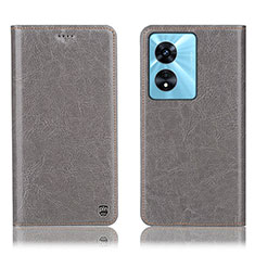 Coque Portefeuille Livre Cuir Etui Clapet H04P pour Oppo A1 5G Gris