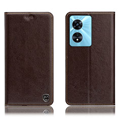 Coque Portefeuille Livre Cuir Etui Clapet H04P pour Oppo A1 5G Marron