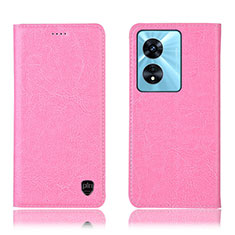 Coque Portefeuille Livre Cuir Etui Clapet H04P pour Oppo A1 5G Rose