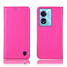 Coque Portefeuille Livre Cuir Etui Clapet H04P pour Oppo A1 5G Rose Rouge