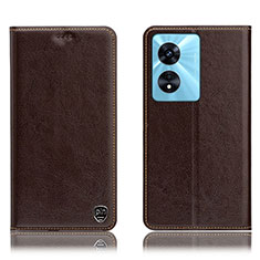 Coque Portefeuille Livre Cuir Etui Clapet H04P pour Oppo A18 Marron