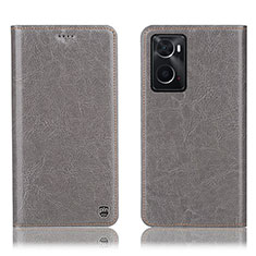 Coque Portefeuille Livre Cuir Etui Clapet H04P pour Oppo A36 Gris