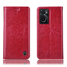 Coque Portefeuille Livre Cuir Etui Clapet H04P pour Oppo A36 Rouge