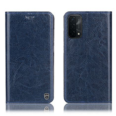 Coque Portefeuille Livre Cuir Etui Clapet H04P pour Oppo A54 5G Bleu