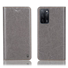 Coque Portefeuille Livre Cuir Etui Clapet H04P pour Oppo A55 5G Gris