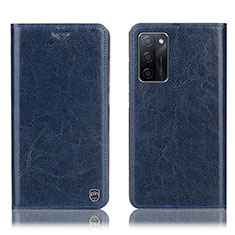 Coque Portefeuille Livre Cuir Etui Clapet H04P pour Oppo A55S 5G Bleu