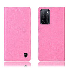 Coque Portefeuille Livre Cuir Etui Clapet H04P pour Oppo A55S 5G Rose