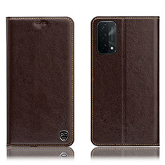 Coque Portefeuille Livre Cuir Etui Clapet H04P pour Oppo A93 5G Marron