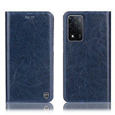 Coque Portefeuille Livre Cuir Etui Clapet H04P pour Oppo A93s 5G Bleu