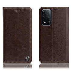 Coque Portefeuille Livre Cuir Etui Clapet H04P pour Oppo A93s 5G Marron