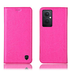 Coque Portefeuille Livre Cuir Etui Clapet H04P pour Oppo F21 Pro 5G Rose Rouge