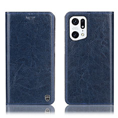 Coque Portefeuille Livre Cuir Etui Clapet H04P pour Oppo Find X5 5G Bleu