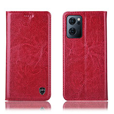 Coque Portefeuille Livre Cuir Etui Clapet H04P pour Oppo Find X5 Lite 5G Rouge