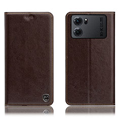 Coque Portefeuille Livre Cuir Etui Clapet H04P pour Oppo K10 5G Marron