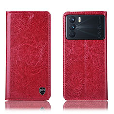 Coque Portefeuille Livre Cuir Etui Clapet H04P pour Oppo K9 Pro 5G Rouge