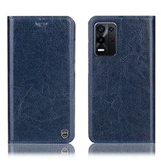 Coque Portefeuille Livre Cuir Etui Clapet H04P pour Oppo K9X 5G Bleu